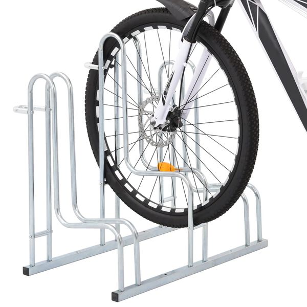 vidaXL Support de vélo au sol autoportant pour 3 vélos acier galvanisé