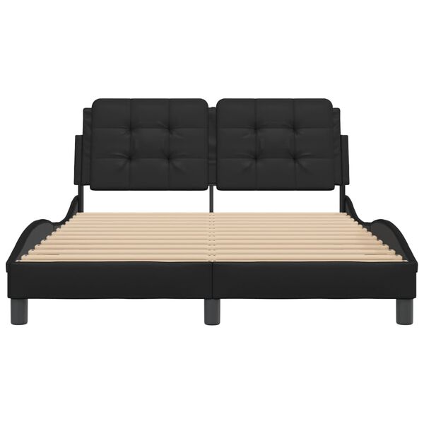 vidaXL Cadre de lit sans matelas Zadar noir 120x200 cm similicuir