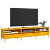 vidaXL Meuble TV jaune moutarde 202x39x43,5 cm acier lamin&eacute; &agrave; froid
