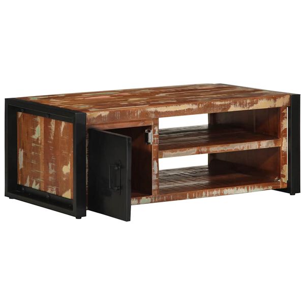 vidaXL Table basse multicolore 90x50x36 cm bois de récupération massif