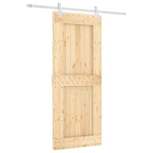 vidaXL Porte coulissante 85 x 210 cm Bois de pin massif (non trait&eacute;)