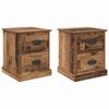 vidaXL Cabinet de chevet 2 pc Bois ancien 39 x 39 x 47.5 cm