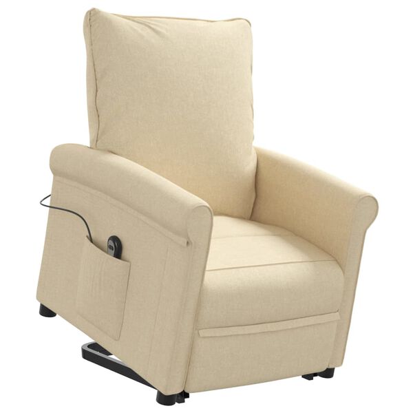 vidaXL Fauteuil Cr&egrave;me Tissu