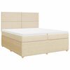 vidaXL Sommier &agrave; lattes de lit avec matelas Cr&egrave;me 200x200 cm Tissu