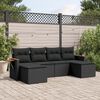 vidaXL Salon de jardin 6 pcs avec coussins noir r&eacute;sine tress&eacute;e