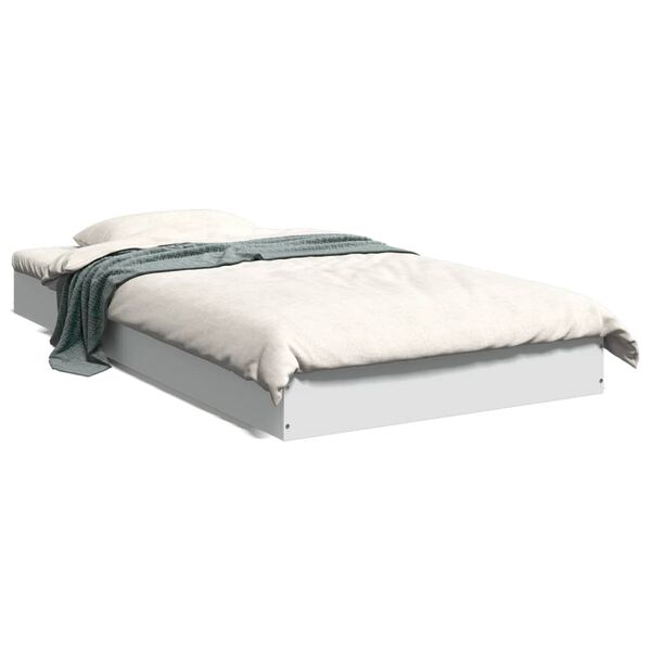 vidaXL Cadre de lit sans matelas blanc 90x190 cm bois d'ing&eacute;nierie