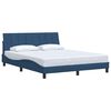 vidaXL Cadre de lit sans matelas Hanko bleu 160x200 cm tissu