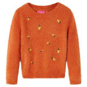 Pull-over tricot&eacute; pour enfants orange br&ucirc;l&eacute; 92