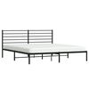 vidaXL Cadre de lit m&eacute;tal sans matelas avec t&ecirc;te de lit noir 200x200cm