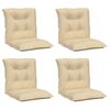 vidaXL Coussins de chaise de jardin &agrave; dossier bas lot de 4 beige