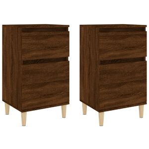 vidaXL Tables de chevet 2 pcs ch&ecirc;ne marron 40x35x70 cm