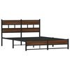 vidaXL Cadre de lit en m&eacute;tal sans matelas ch&ecirc;ne marron 135x190 cm