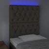 vidaXL T&ecirc;te de lit &agrave; LED Taupe 80x7x118/128 cm Tissu