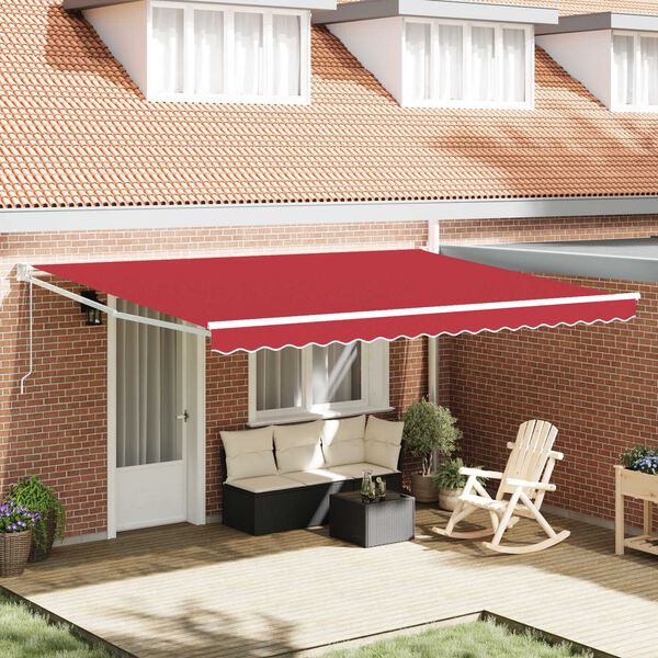 vidaXL Auvent Rouge 4,5 &times; 3 m Polyester et m&eacute;tal