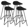 vidaXL Tabourets de bar lot de 4 noir cuir v&eacute;ritable