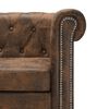 vidaXL Canap&eacute; Chesterfield en forme de L Cuir daim artificiel Marron