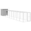 vidaXL Poulailler avec cour gris clair 165x1067x181 cm acier galvanis&eacute;
