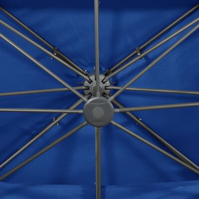 vidaXL Parasol déporté à double toit Bleu azuré 400x300 cm