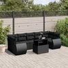 vidaXL Salon de jardin 8 pcs avec coussins noir r&eacute;sine tress&eacute;e