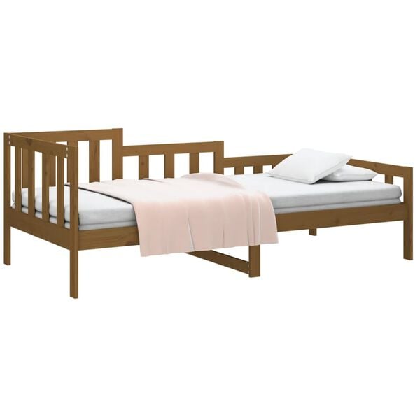 vidaXL Lit de jour sans matelas marron miel 90x190 cm bois pin massif