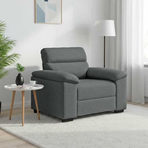 vidaXL Fauteuil gris fonc&eacute; 100x81x84 cm tissu