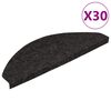 vidaXL Tapis d'escalier auto-adh&eacute;sifs 30 pcs noir 56x17x3 cm