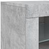 vidaXL Buffet avec lumières LED gris béton 162x37x67 cm
