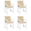 vidaXL Coussins de chaise de jardin &agrave; dossier bas lot de 4 beige