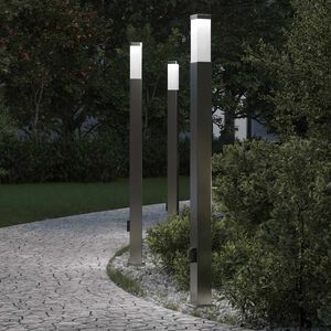 vidaXL Bornes lumineuses avec sortie lot de 3 110 cm acier inoxydable IP44