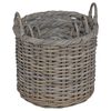 vidaXL Panier &agrave; plantes avec stockage 3 pcs Gris Kubu Rattan Kubu