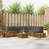 vidaXL Ensemble de canap&eacute;s d'ext&eacute;rieur 7 Pi&egrave;ce Naturel et Anthracite