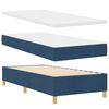 vidaXL Lit &agrave; ressorts avec matelas gris fonc&eacute; 90x190 cm Bleu tissu