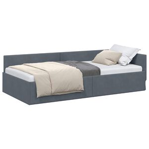 vidaXL Cadre de lit d'angle Gris fonc&eacute; 80 cm x 200 cm Velours