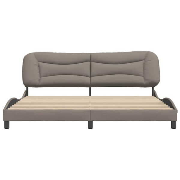 vidaXL Cadre de lit sans matelas Hvar taupe 200x200 cm tissu