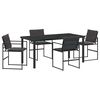 vidaXL Ensemble de salle &agrave; manger pour jardin 5 pc Noir