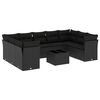 vidaXL Salon de jardin 10 pcs avec coussins noir r&eacute;sine tress&eacute;e