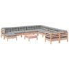 vidaXL Salon de jardin avec coussins 12 pcs bois massif sapin douglas