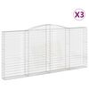 vidaXL Paniers &agrave; gabions arqu&eacute;s 3 pcs 400x30x180/200 cm Fer galvanis&eacute;