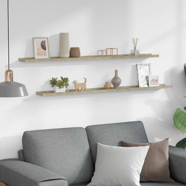 vidaXL &Eacute;tag&egrave;res murales 2 pcs ch&ecirc;ne sonoma 115x9x3 cm