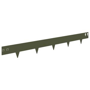 vidaXL Bordure de Pelouse 10 pc 100 x 12 cm Acier Vert olive