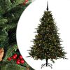 vidaXL Sapin de No&euml;l artificiel avec boules 210 cm 300 LED Blanc chaud