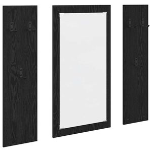 vidaXL Porte-manteau mural Montage mural Ch&ecirc;ne noir 96 x 1,5 x 90 cm