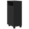 vidaXL Meuble étroit de salle de bain à roulettes noir