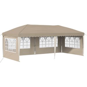 vidaXL Tente de f&ecirc;te pop-up 575 x 289 x 245 cm Cr&egrave;me