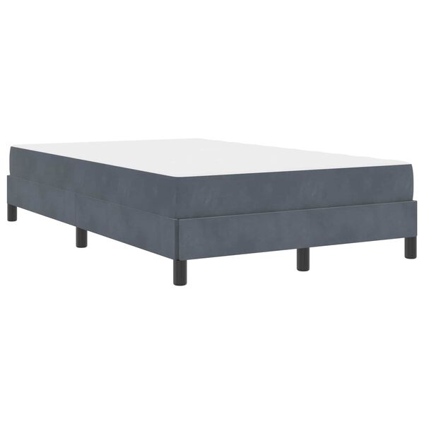 vidaXL Lit &agrave; ressorts avec matelas Gris fonc&eacute; 120 x 190 cm tissu