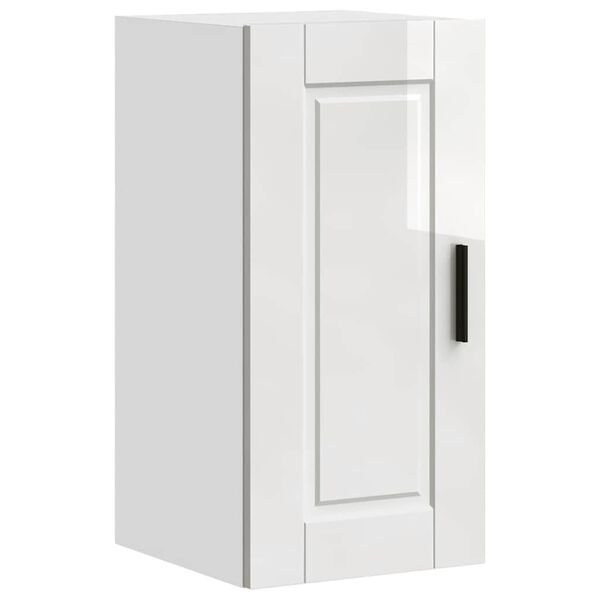 vidaXL Armoire murale de cuisine Porto blanc brillant bois ing&eacute;nierie