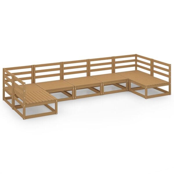 vidaXL Salon de jardin 7 pcs bois de pin massif