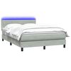 vidaXL Sommier &agrave; lattes de lit et matelas et LED gris clair 160x220cm velours