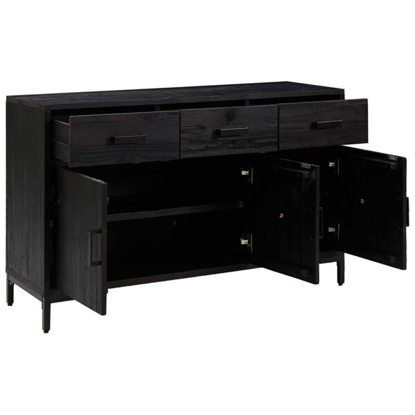 vidaXL Buffet Noir 110x35x70 cm Bois de pin massif