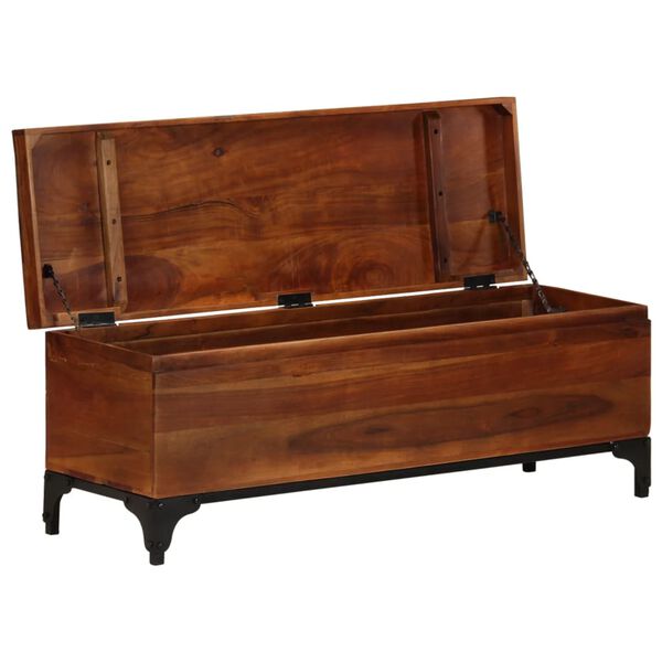 vidaXL Coffre de rangement 110x35x41 cm Bois d'acacia solide